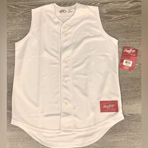 Rawlings Pro Dri Youth LARGE White Jersey Top